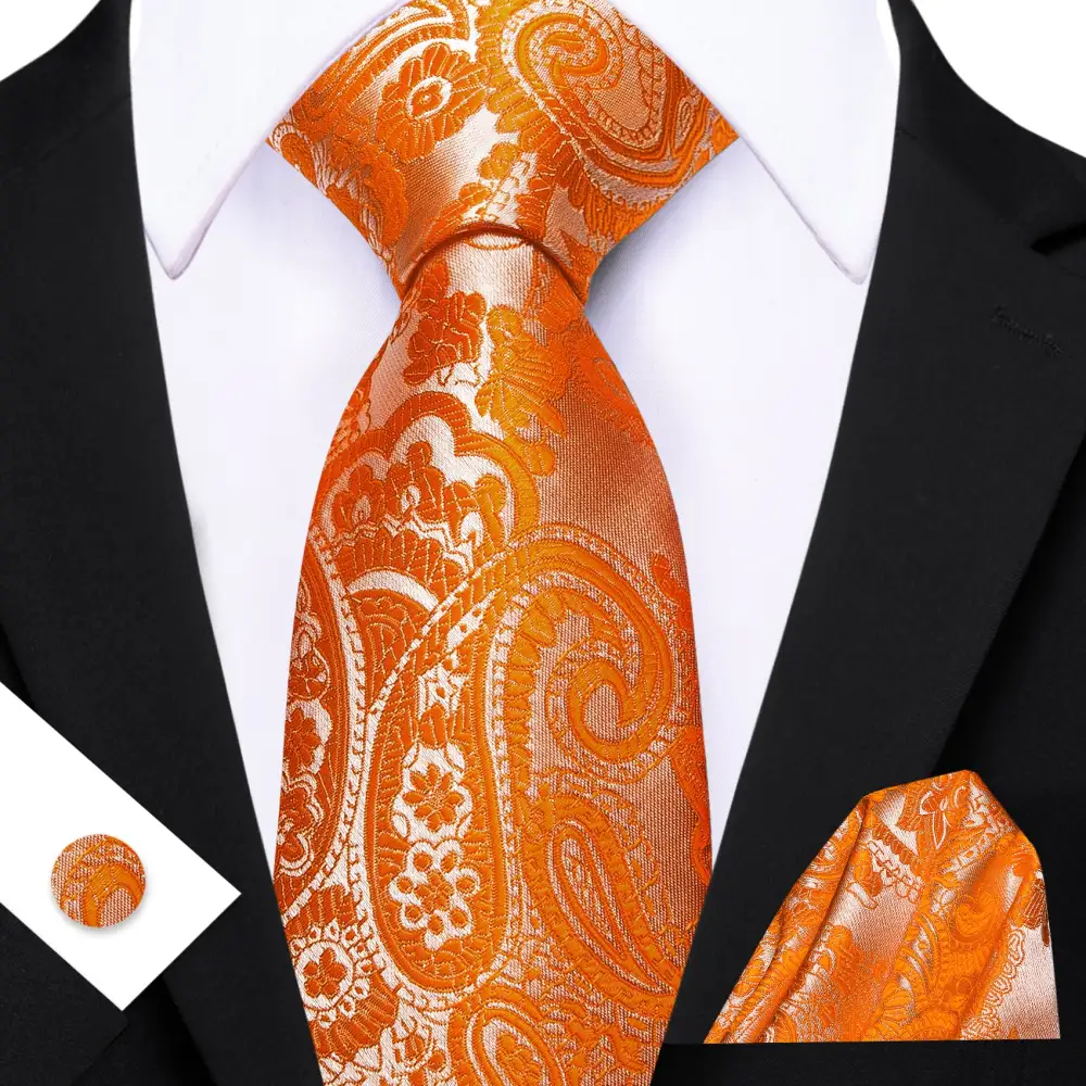 Crisp Paisley Silk Necktie Set