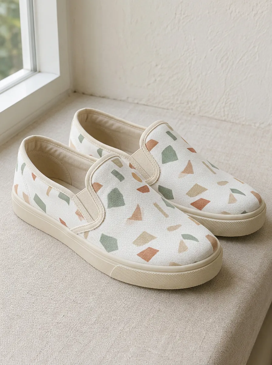 Women's Refined Minimalist Terrazzo Pattern Patterned Canvas Shoes