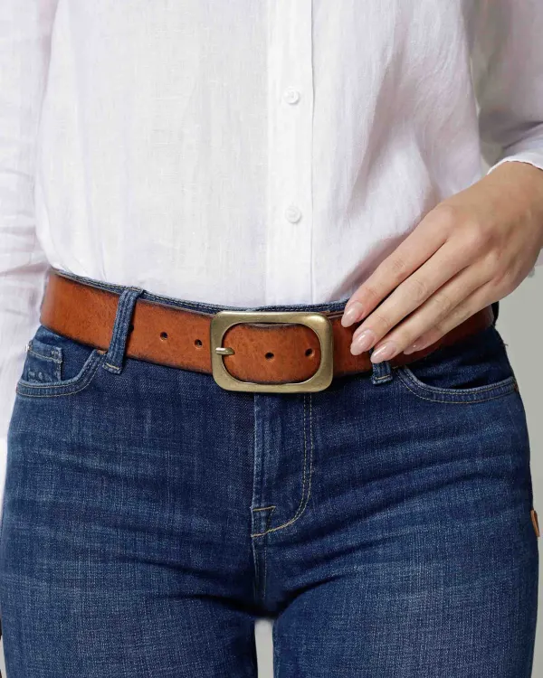 Statement Buckle Classic Leather Waist Belt