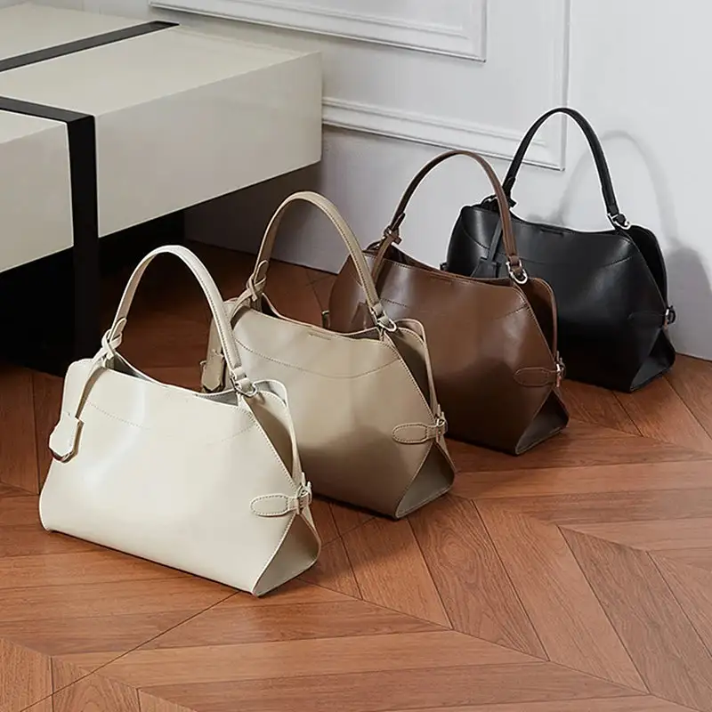 Genuine Leather Satchel Bag – Chic Soft-Structured Handbag for Everyday Elegance