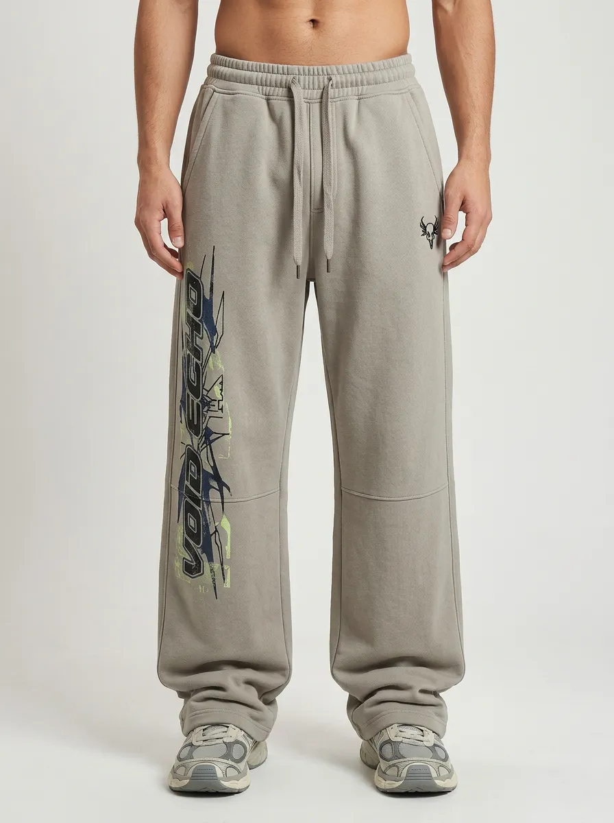 Men's Streetwear Void Echo Graphic Printed Sweatpants