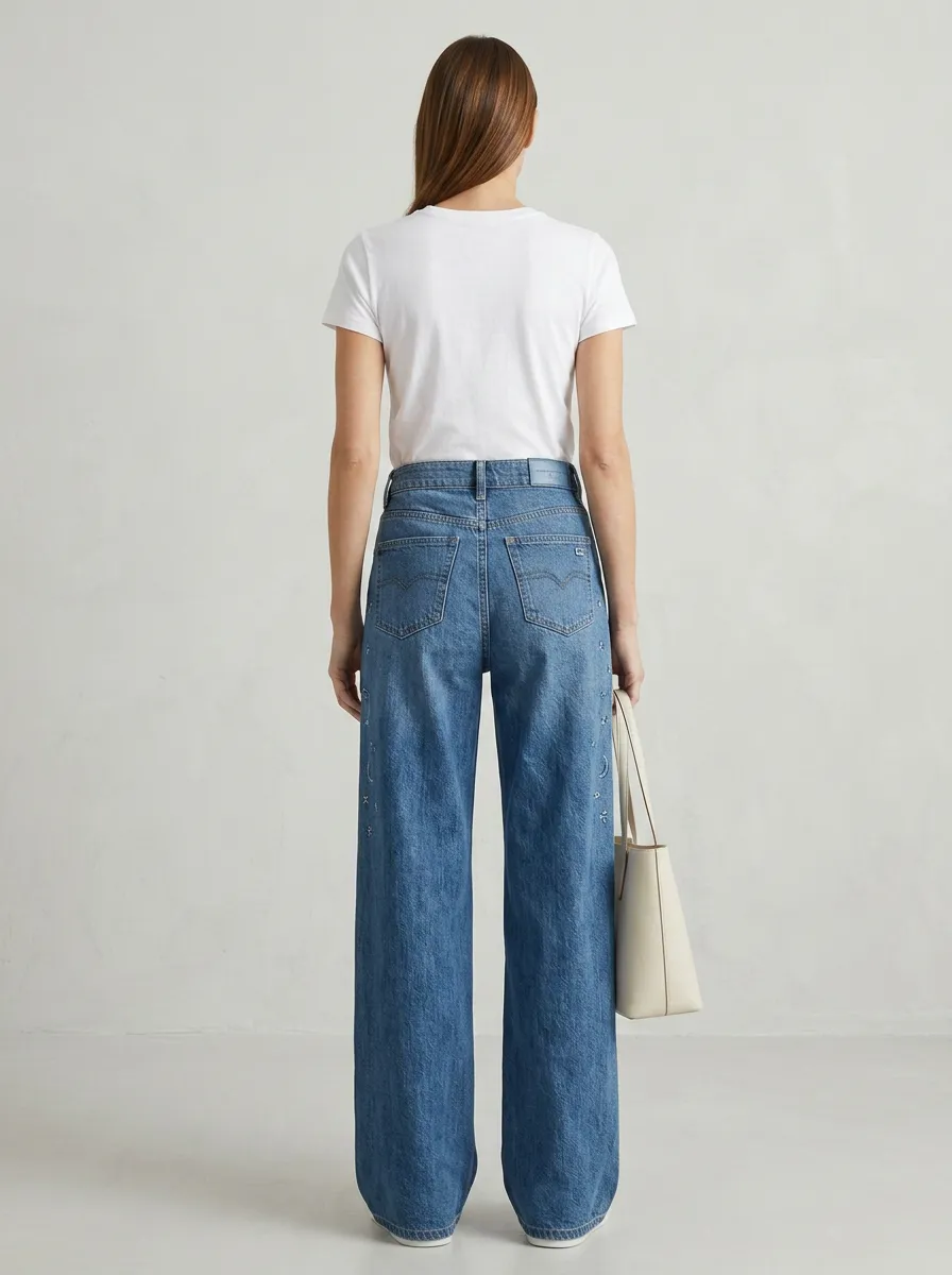 Women's Wide Leg Casual Denim Jeans