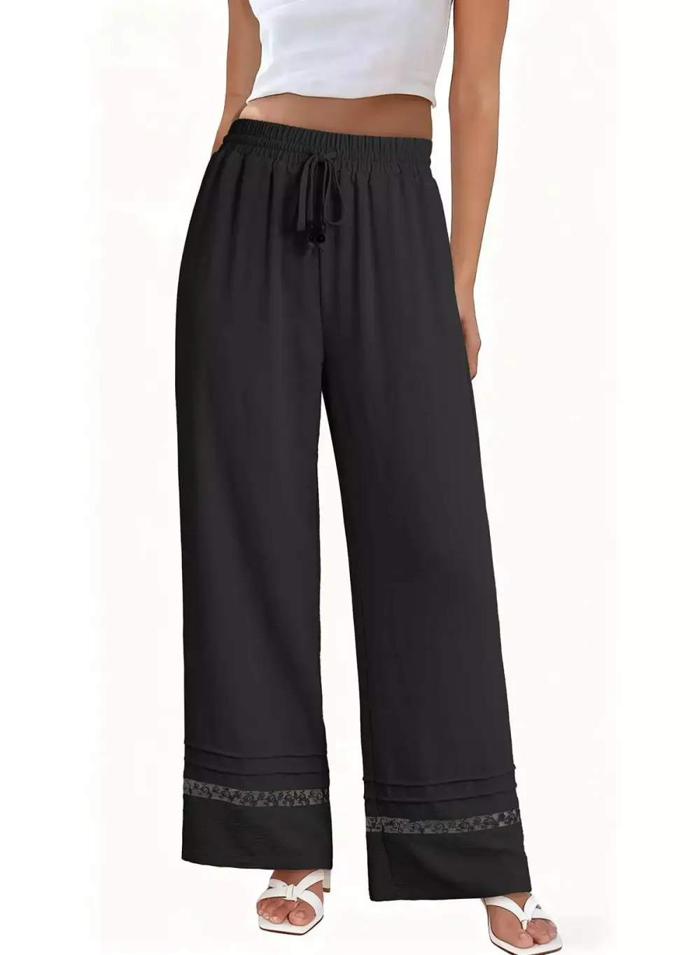Everyday Casual Wide Leg Drawstring Pants