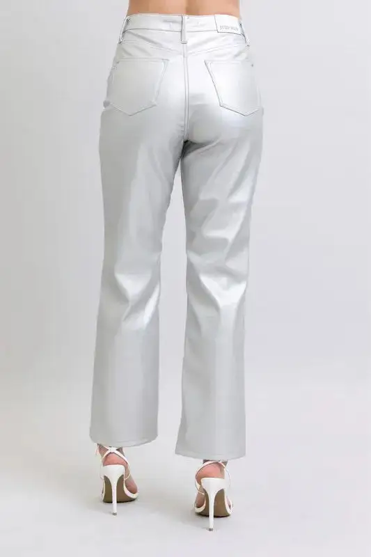 Full Size High Waist Faux Leather Pants Plus Size
