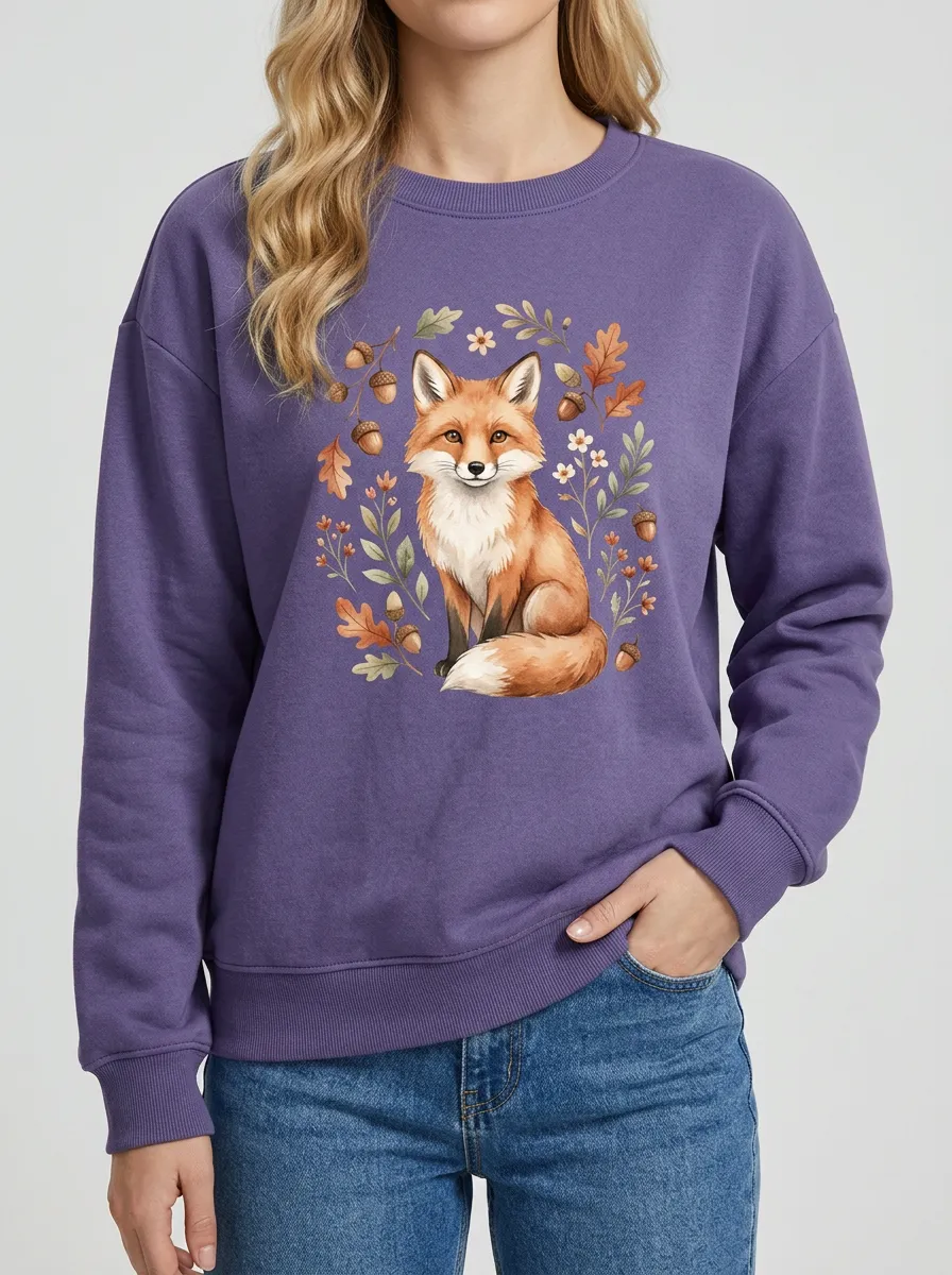 Women's Floral Design Printed Pullover
