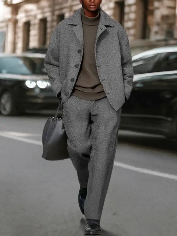 Smart Casual Chic Jacket Pants Set