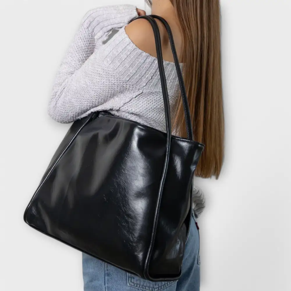Latch Front Twill Handbag