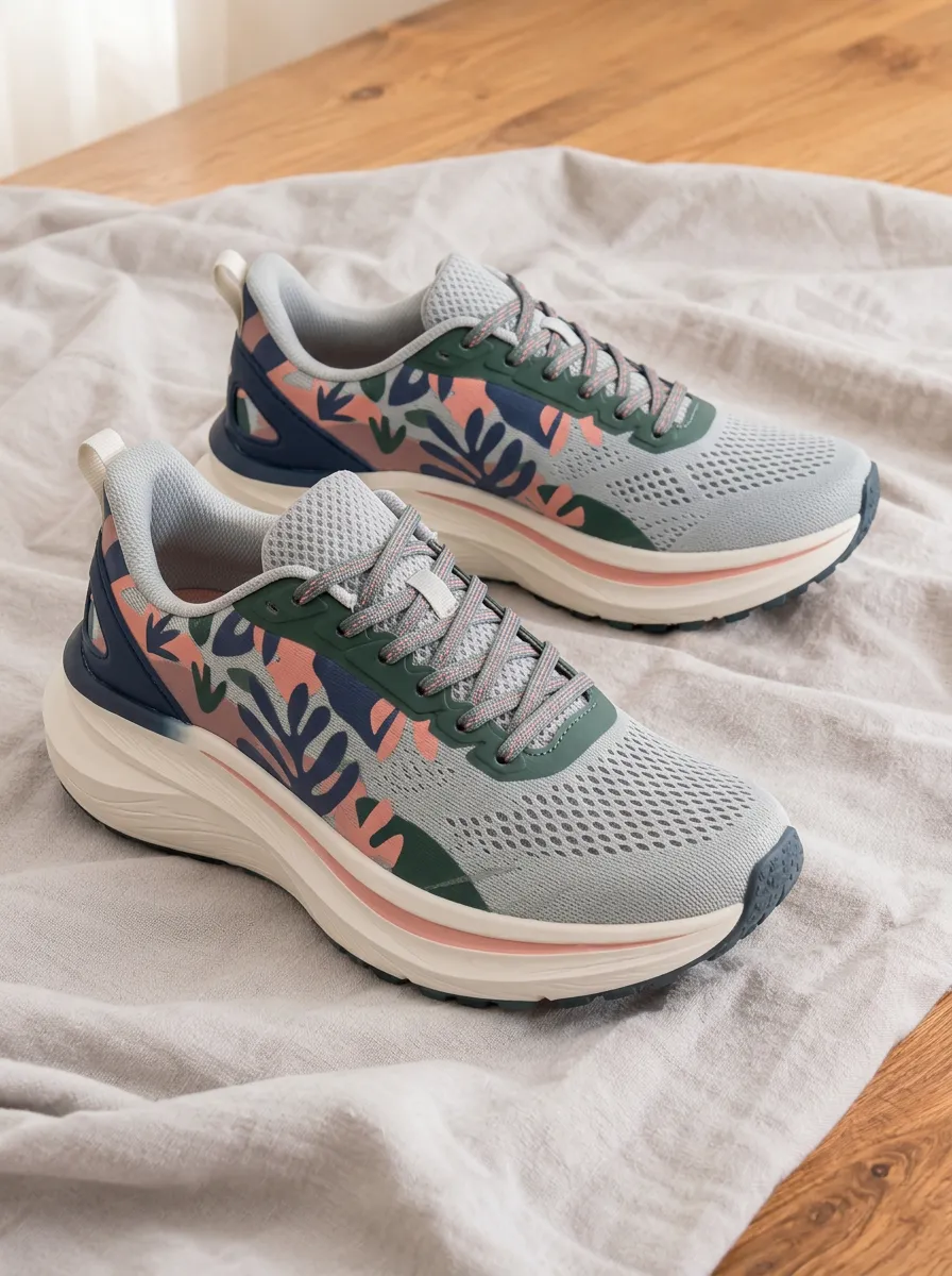 Women's Botanical Floral Pattern Printed Running Shoes