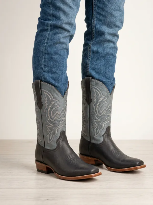 Vintage Pattern Embroidered Cowboy Boots Men