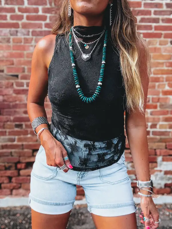 Polished Floral Print Tank Top