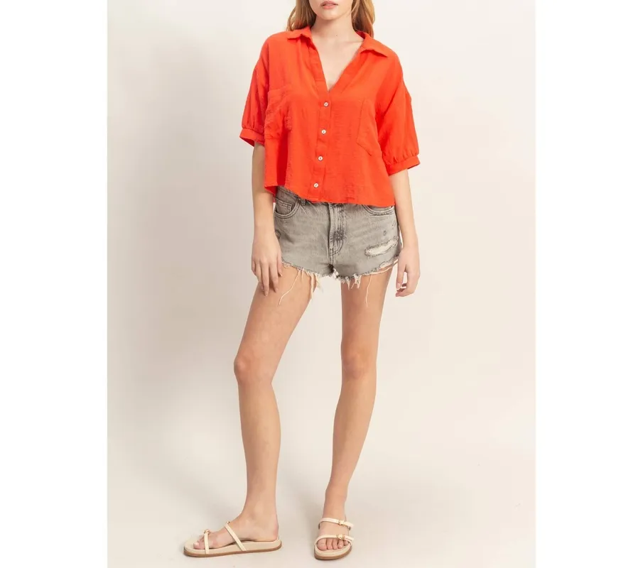 Textured Button-Up Shirt