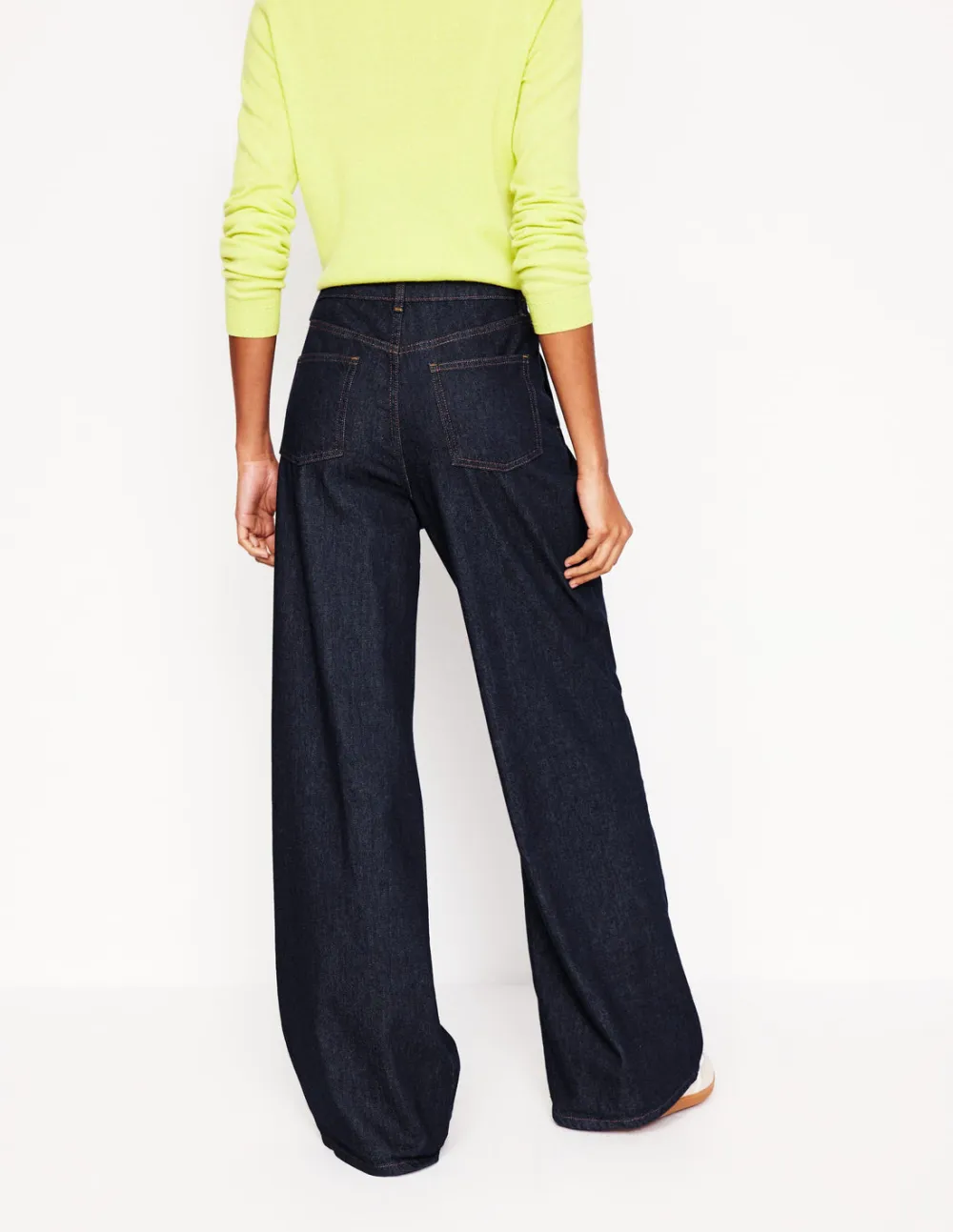 Mid Rise Fluid Denim Pants