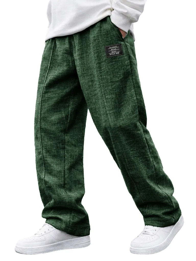 Linen Blend Pull On Pants