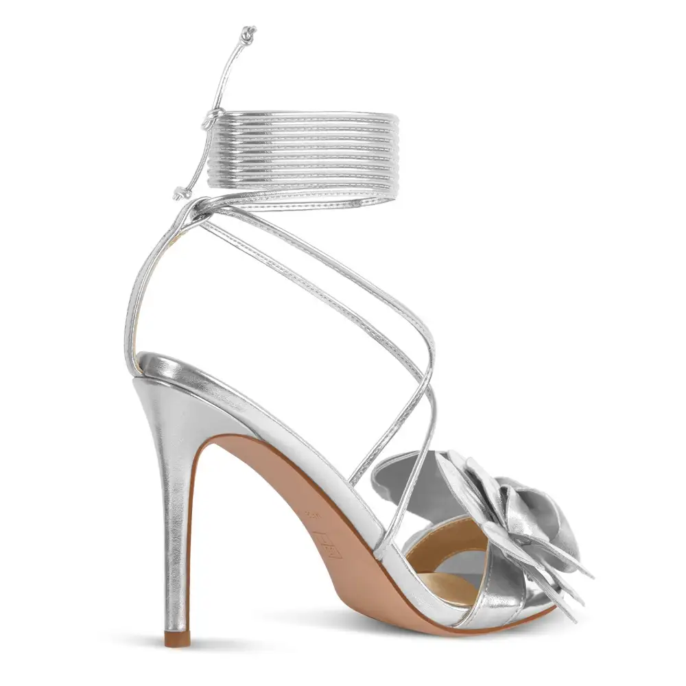 Round Toe Flower Cross Lace Up Sandals