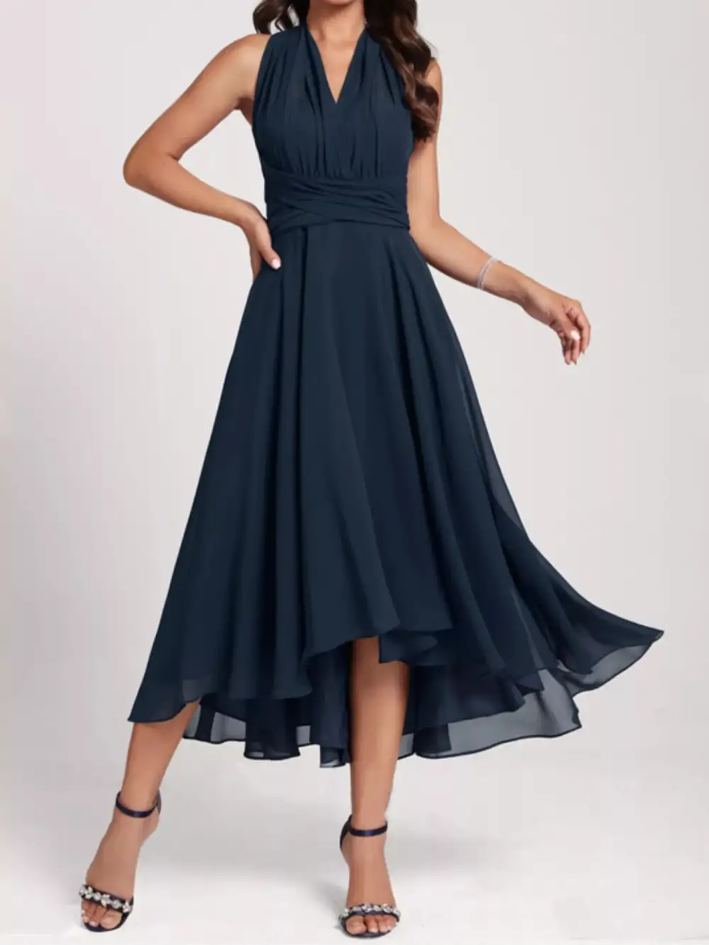 Elegant A Line Midi Dress