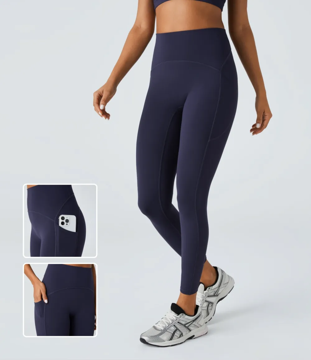SpeedWave High Waisted Side Pocket Quick Dry 7/8 Running Leggings