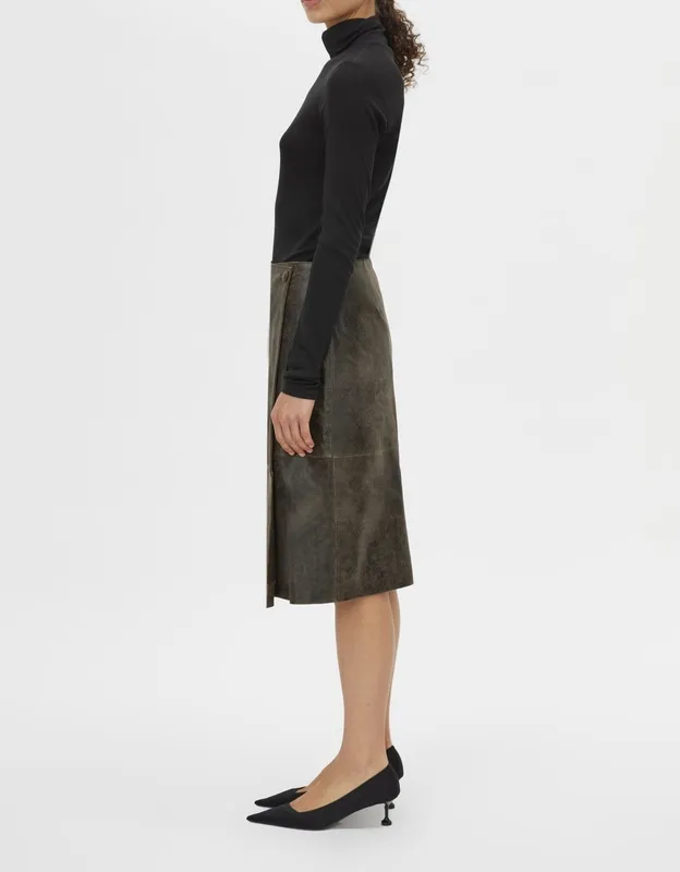 Black Faux Leather Skirt