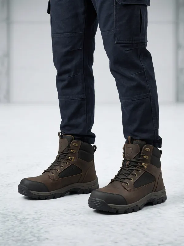 Men's Rugged Waterproof Hiking Inspired Outdoor Graphic Detail Work Boots