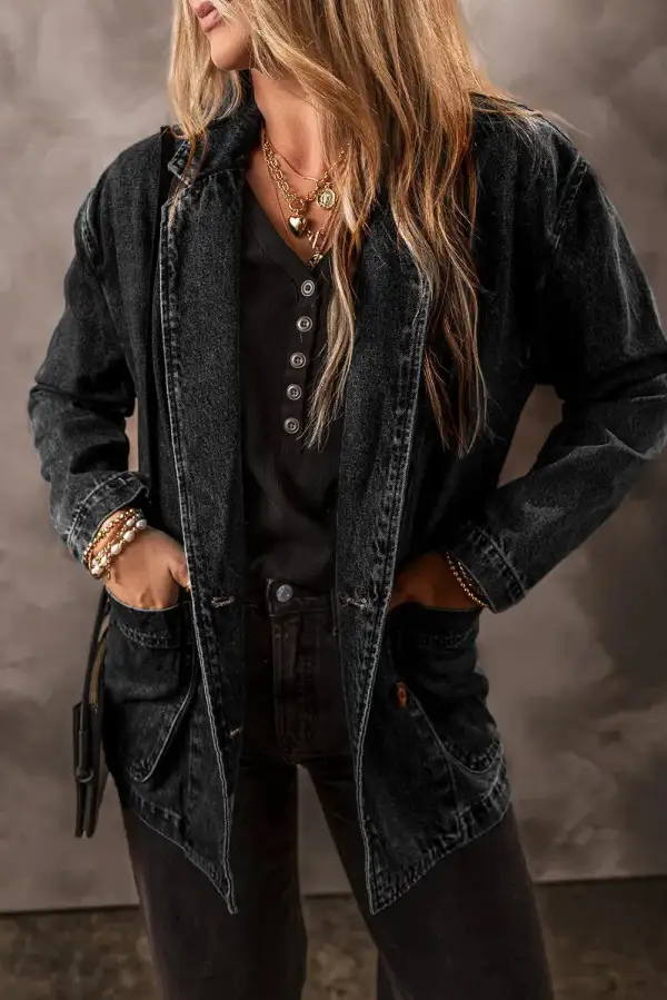Denim Pocketed Casual Jacket