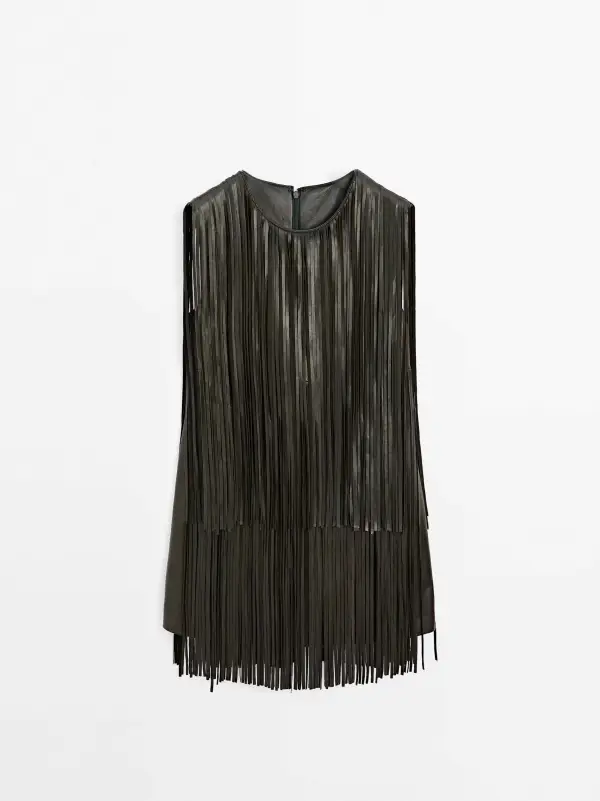 Tassel Design Belt Not Included Mini Dress