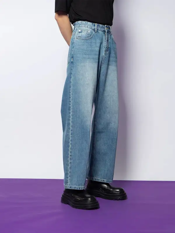 Mono Fade Straight-Leg Jeans