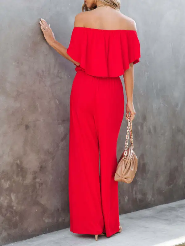 One Shoulder The Jumpsuit Wide Leg Pants