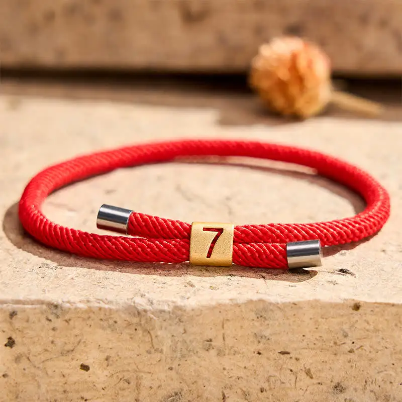 Single Digit Angel Numbers Adjustable String Bracelet