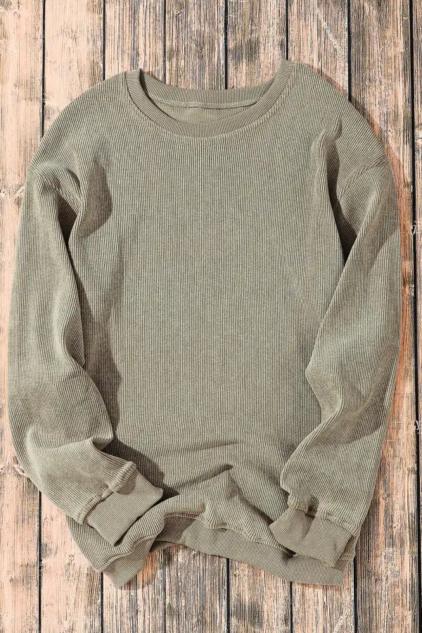 Everyday Ribbed Crewneck Sweatshirt