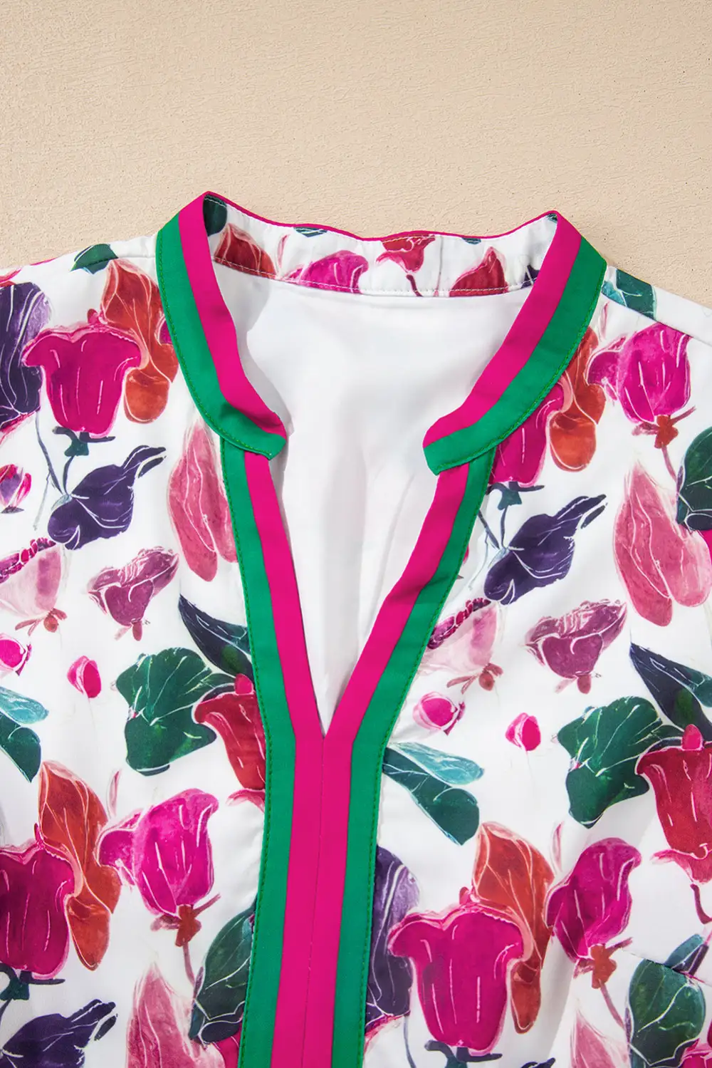 Finish Floral Striped Long Sleeve Mini Dress