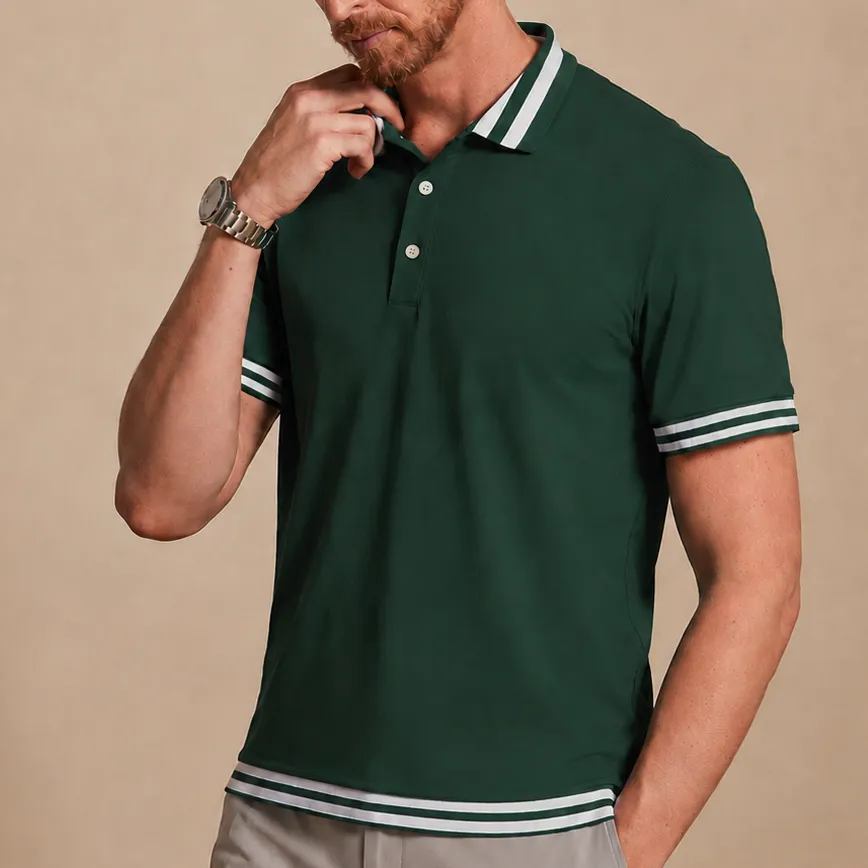 Clean Line Easygoing Short Sleeve Button Up Polo Shirt