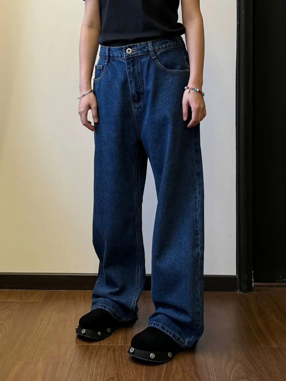 Vintage Washed Straight Leg Jeans