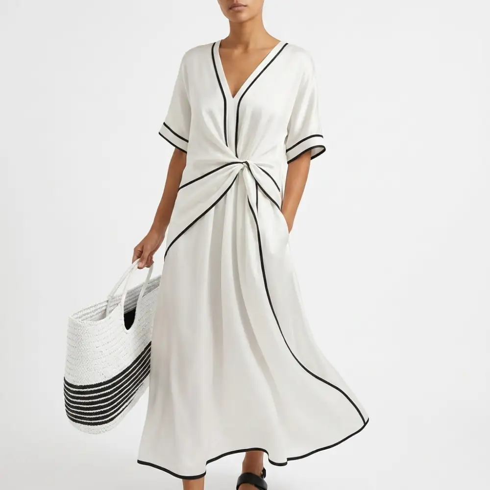 Draped Soft Flowing Maxi Dress