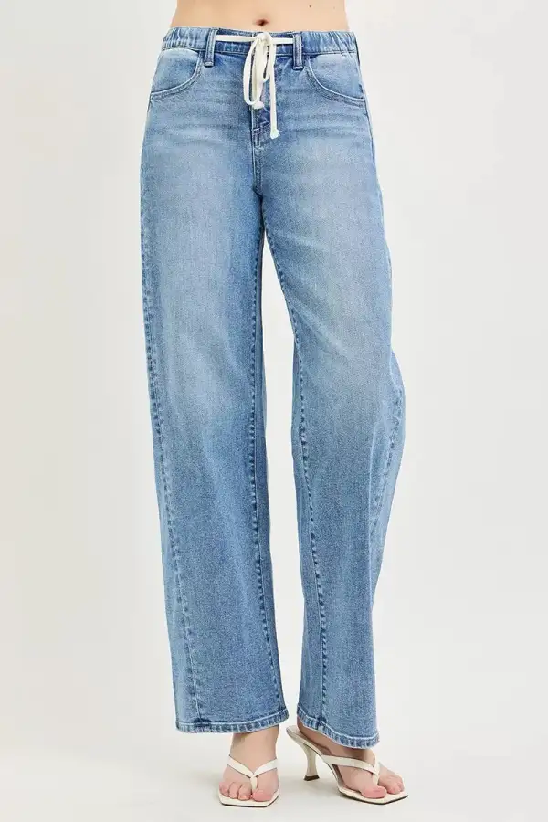 Drawstring Cropped Jeans