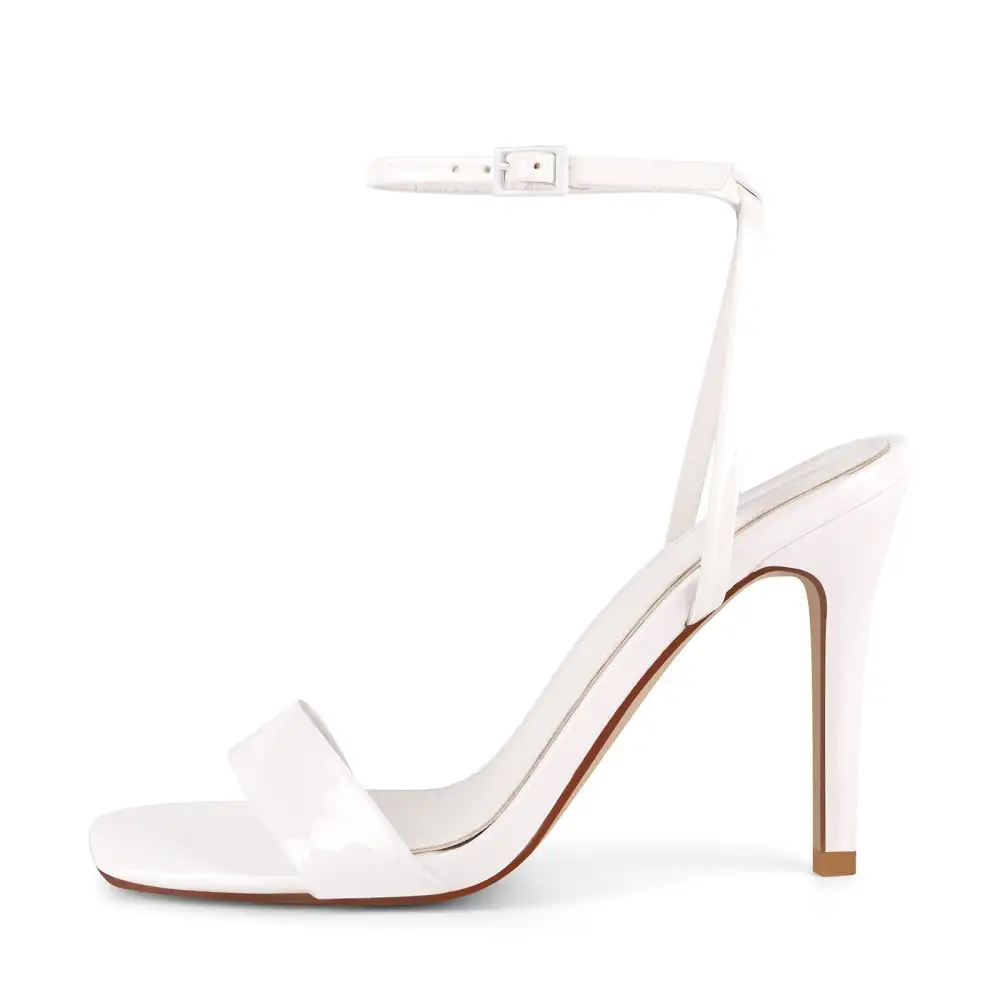 Square Toe Ankle Strap Stiletto Refined Sandals