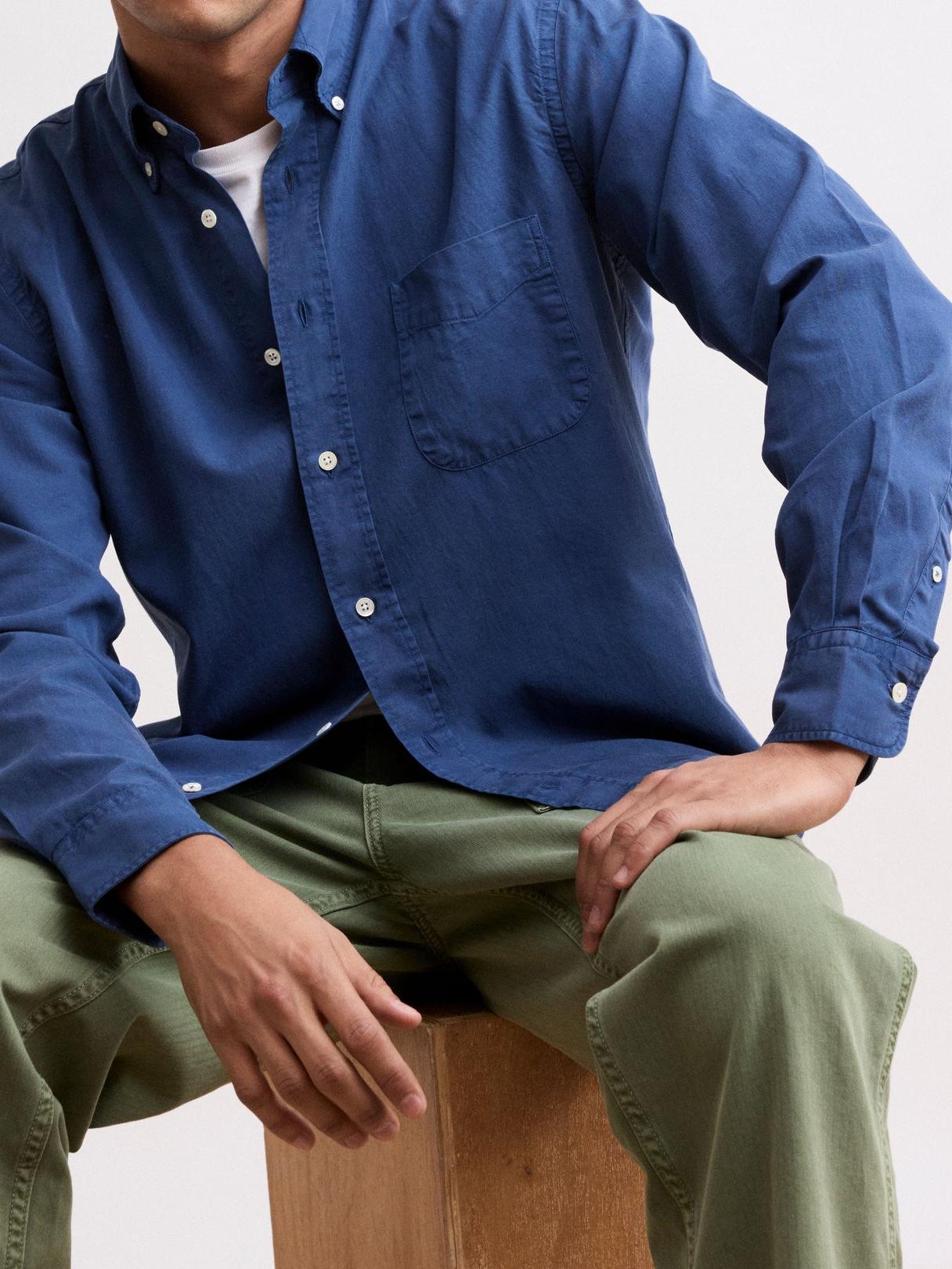 Casual Soft And Comfortable Daily Cobalt Blue Shirt
