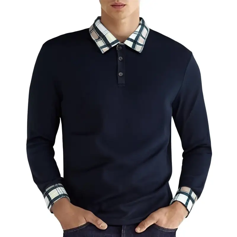 Sporty Long Sleeve Fitted Polo Shirt