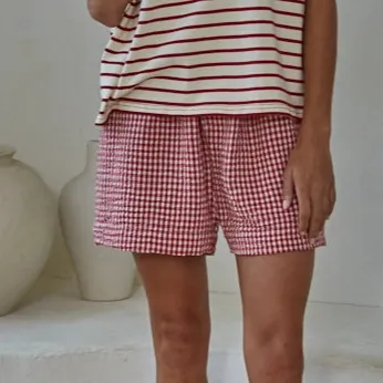 Gingham Patch Pocket Shorts