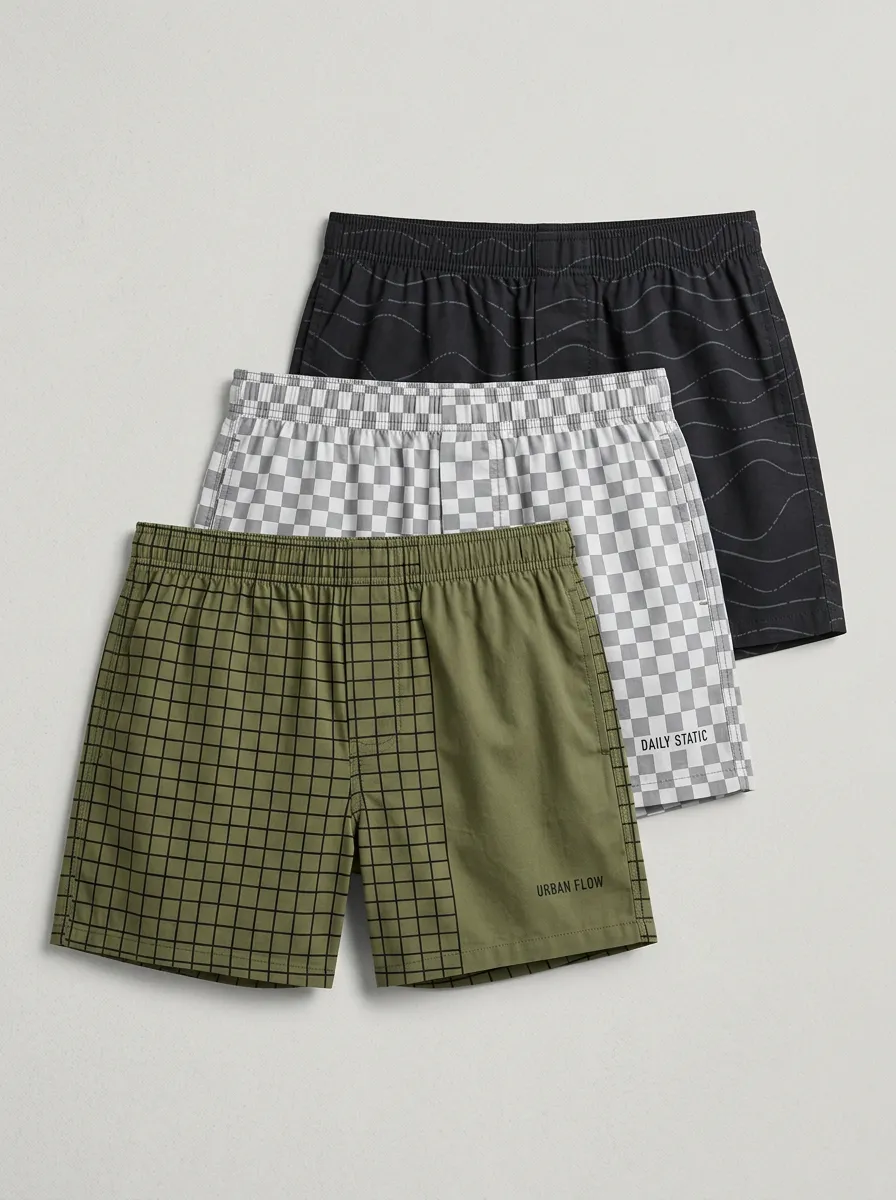 Checkered Geometric Boxer Set