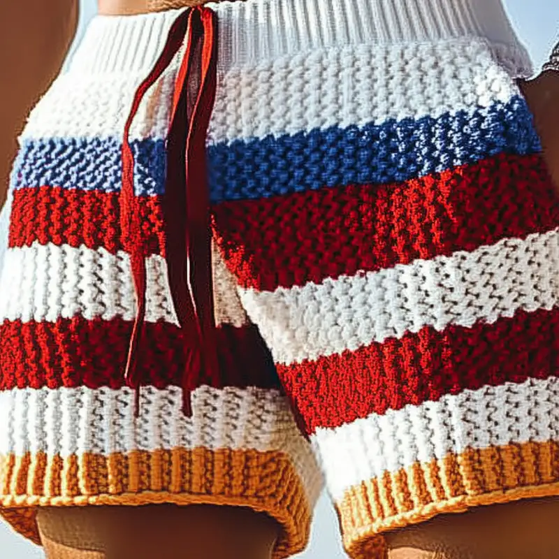 Washed Utility Striped Shorts