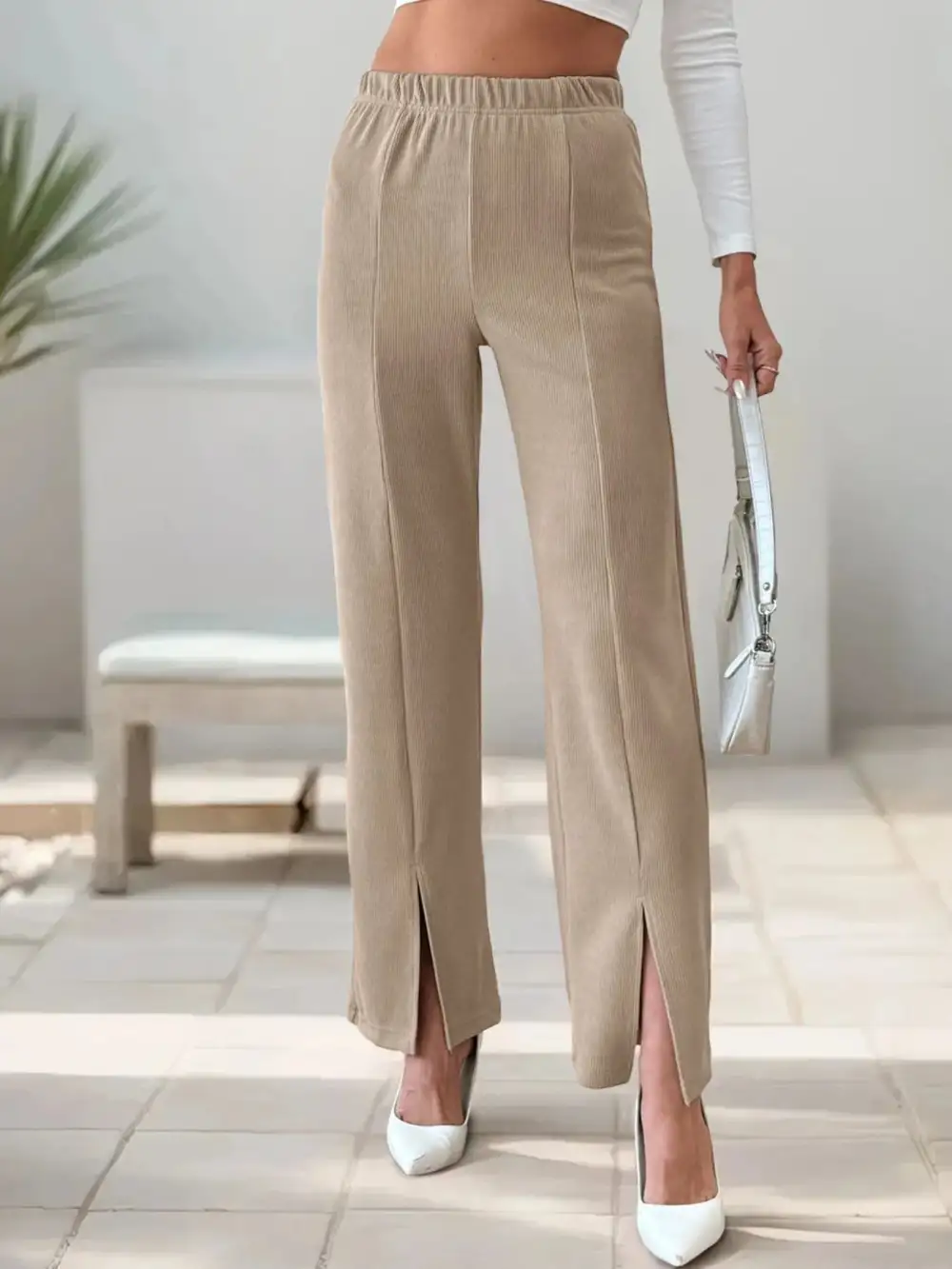 High Waist Slit Pants