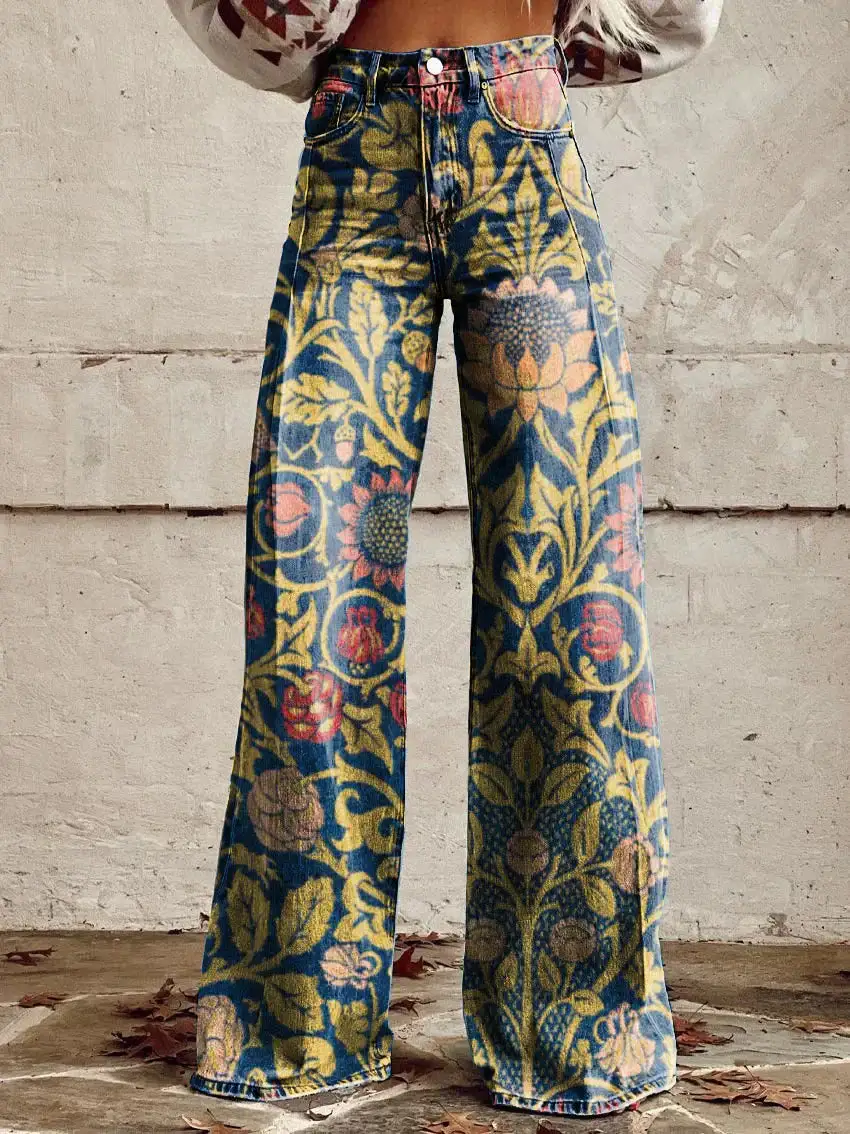 Wide Leg Floral Print
