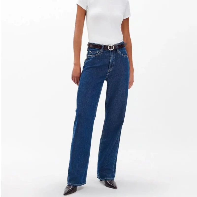 Modern Wide-Leg Mid-Rise Women's Jeans