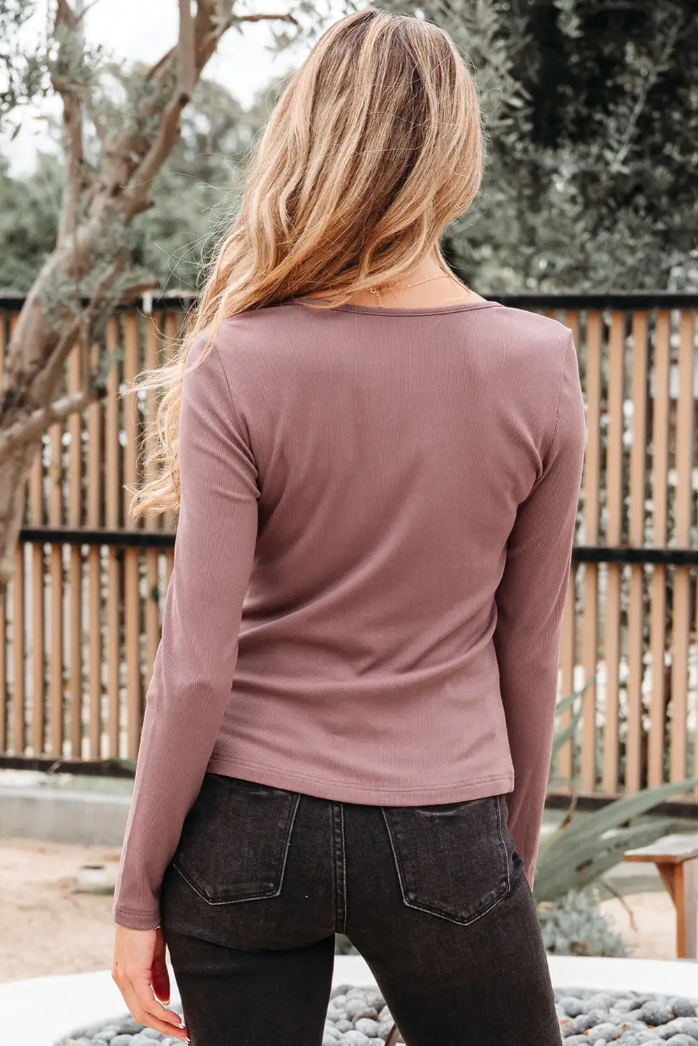 Women's Ribbed Long Sleeve Top