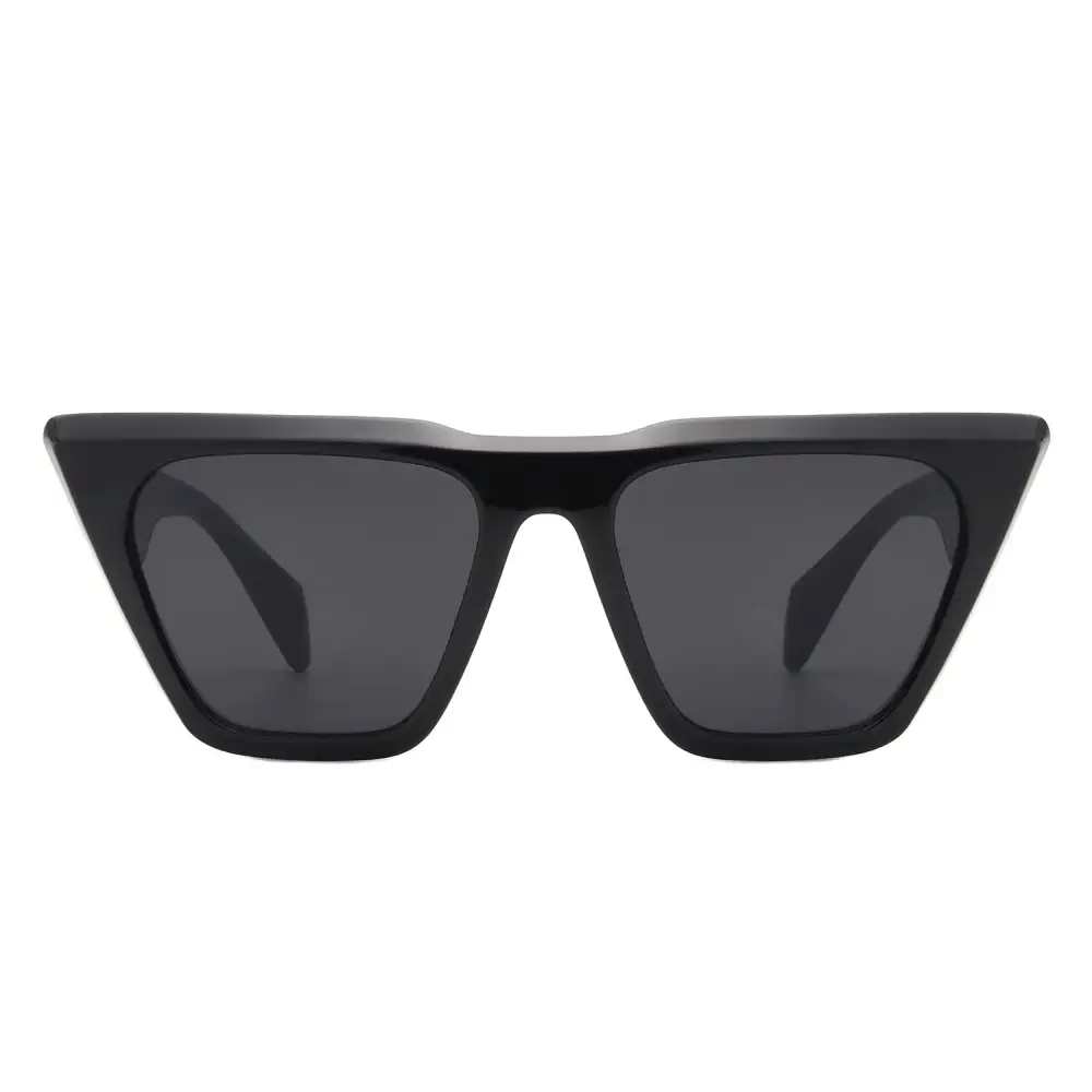 Square Retro Oversized Flat-Top Cat Sunglasses