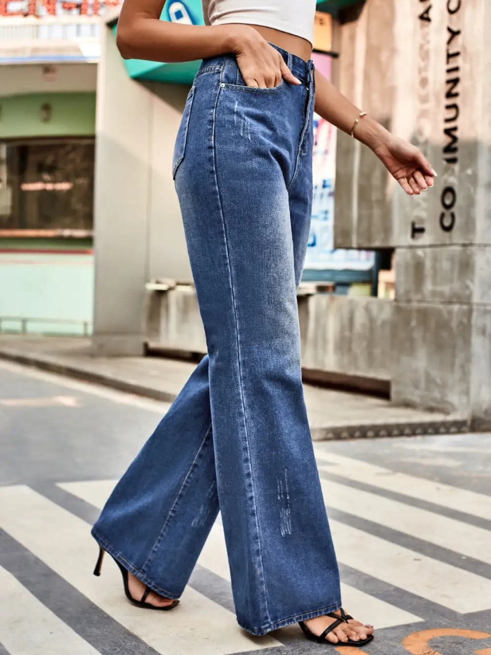 High Rise Bootcut Pocket Denim Jeans