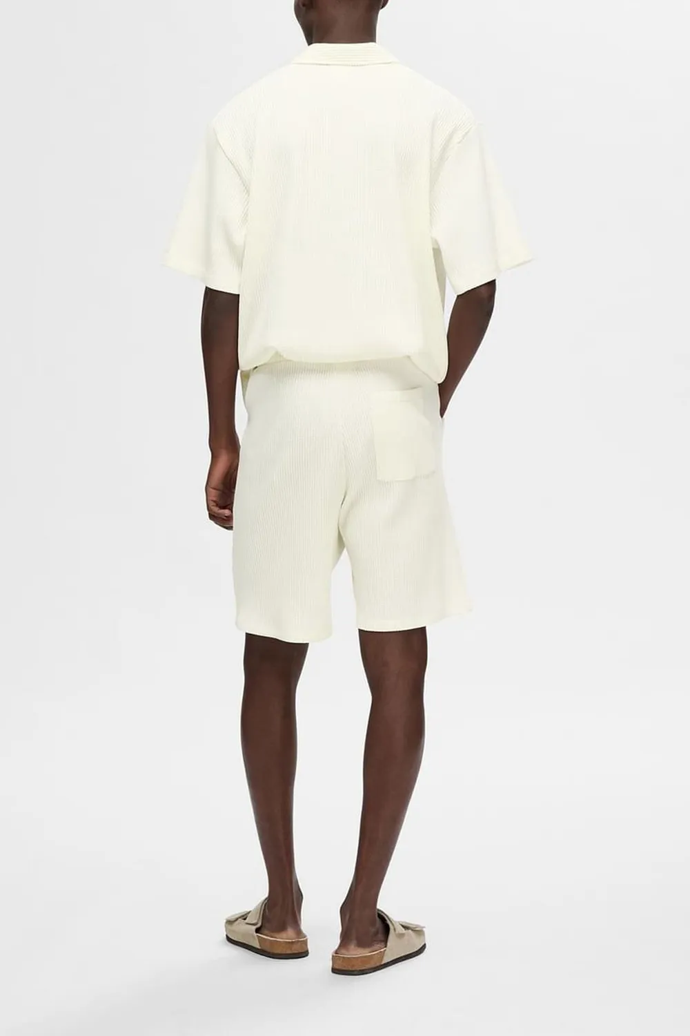 Casual Waffle Textured Co-ord Set Shorts