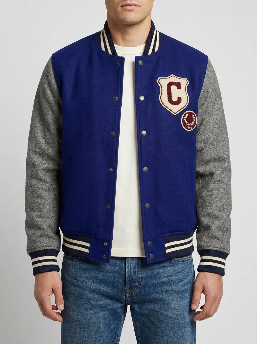 Men's Letter C College Wool Baseball Jacket