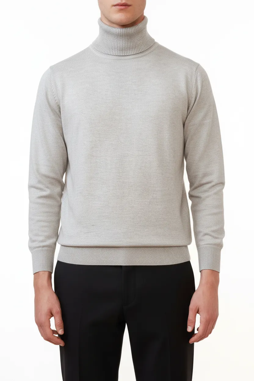 Timeless Slim Fit Viscose Turtleneck Sweater