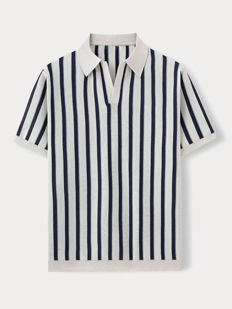 Striped Printed Polo Shirt