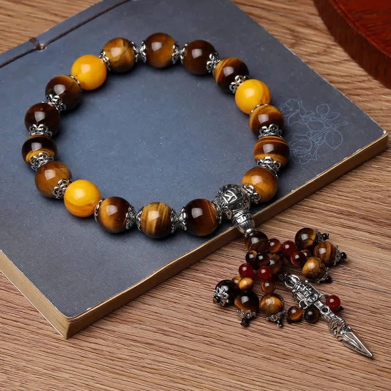 Natural Tiger Eye Agate Dragon Vein Agate Bracelet